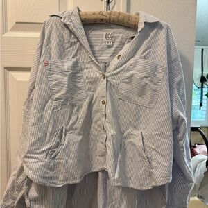 Urban Outfitters Light Blue Striped Button Down Shirt